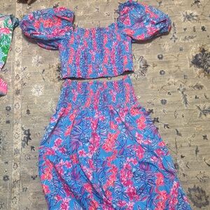 Lilly Pulitzer Blue and Pink Floral Dress